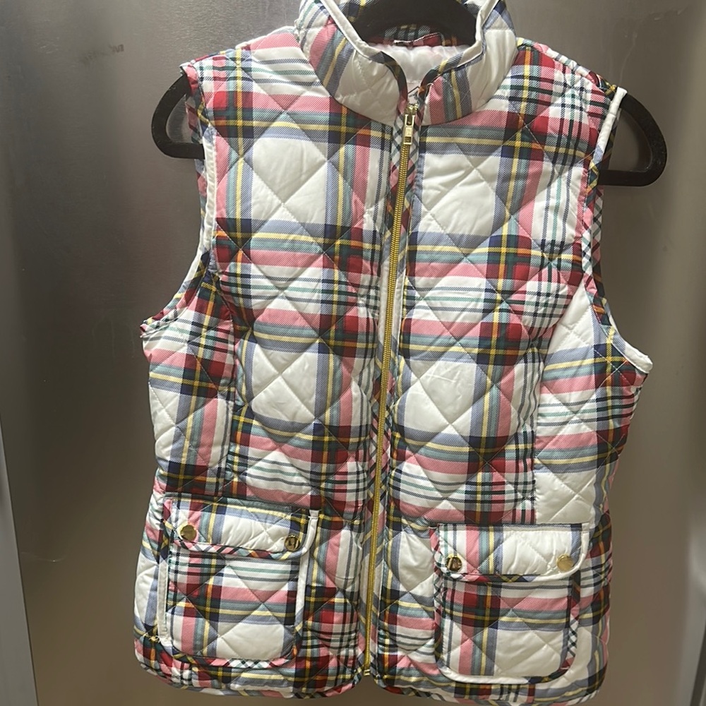 St. John Multicolor Plaid Quilted Vest - Picture 3 of 4